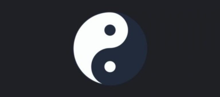 Yin and yang symbol representing two contrasting concepts.