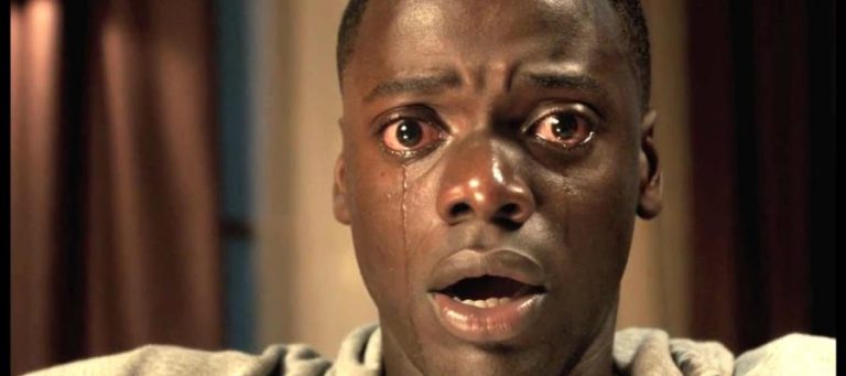 Close-up of a terrified Chris Washington from Get Out, tears streaming down his face.